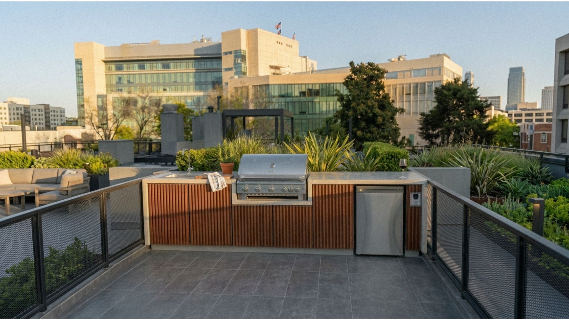 Quincho modular Pitmaster instalado en terraza